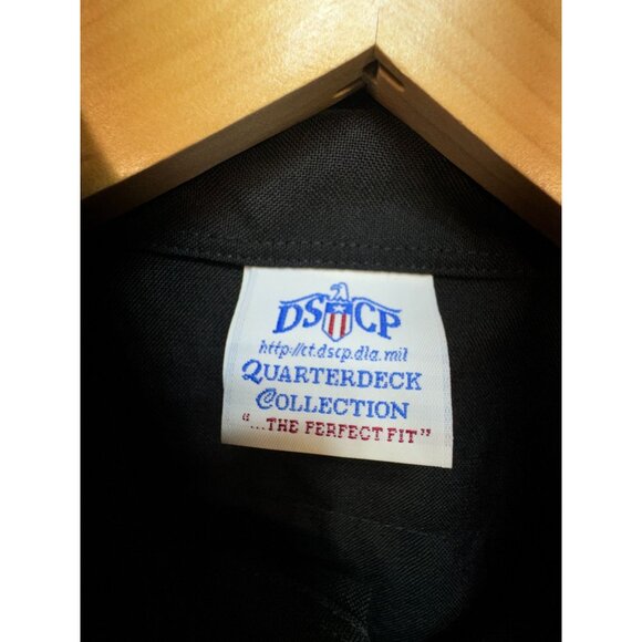 DSCP Quarterdeck Collection Mens Long Sleeve Dress Shirt 15.5-34SL Black Formal - Picture 2 of 11